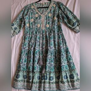Soft Surroundings Nerissa Blue floral dress Size XS